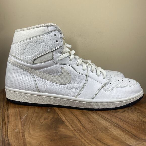 Nike Air Jordan 1 Retro OG White Perforated Mens White Size 15 Shoes 555088-100 - Picture 1 of 10